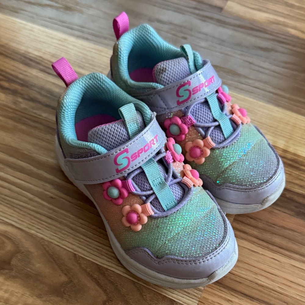 Sporto Kids Sneakers - Pink and Mint sport 8 girl flowers sparkle